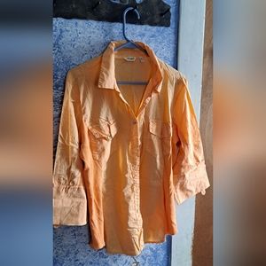 True grit mens xl orange button down shirt